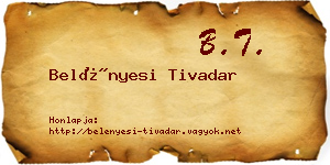 Belényesi Tivadar névjegykártya