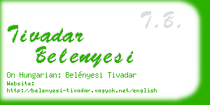 tivadar belenyesi business card